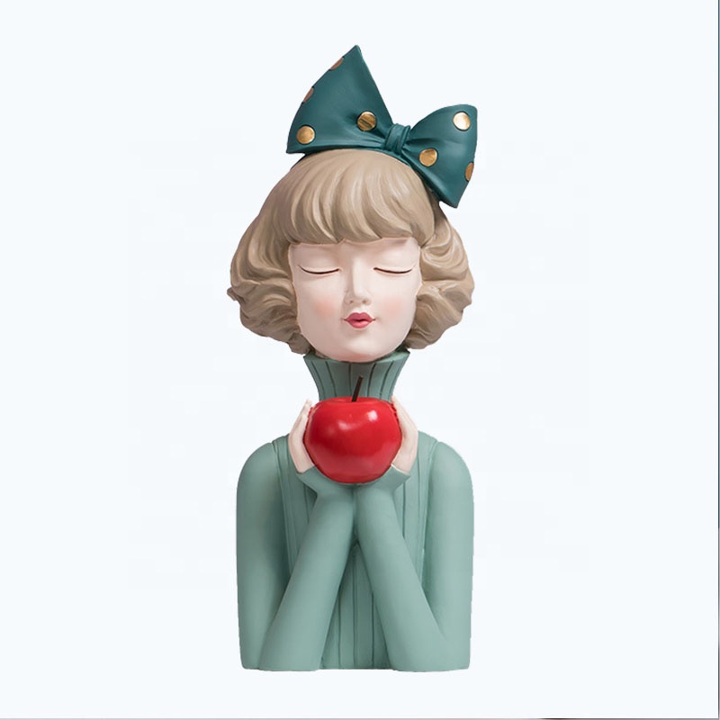 Статуэтка  &amp;quot;Девушка с яблоком&amp;quot;, цвет зеленый 