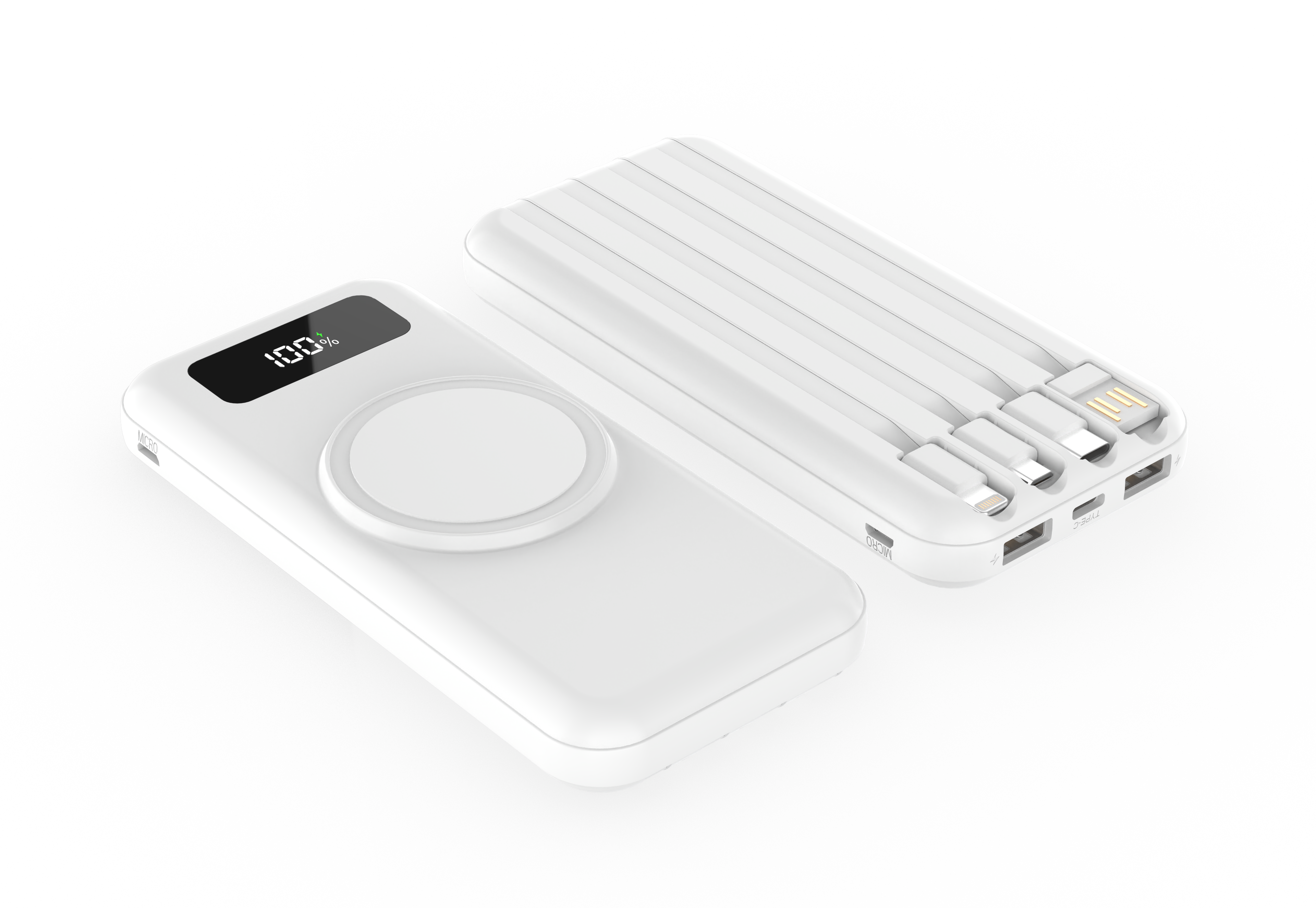 Внешний аккумулятор Authority с беспроводной зарядкой (5W), 10000 mAh, белый