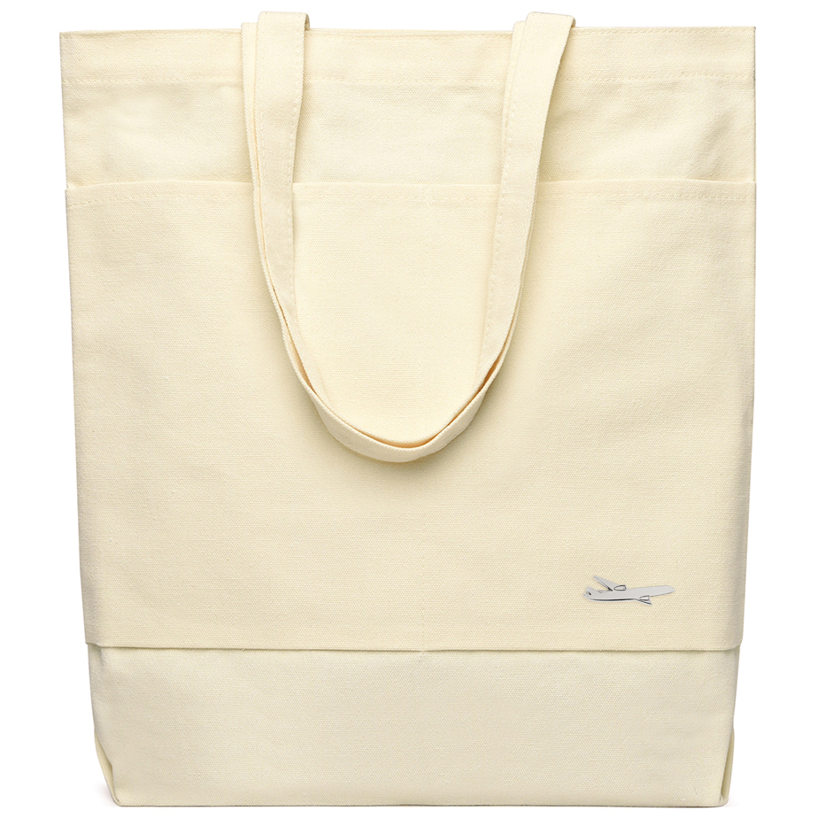 Сумка для покупок JETTA 325 г/м? с шильдом - самолёт, натуральный