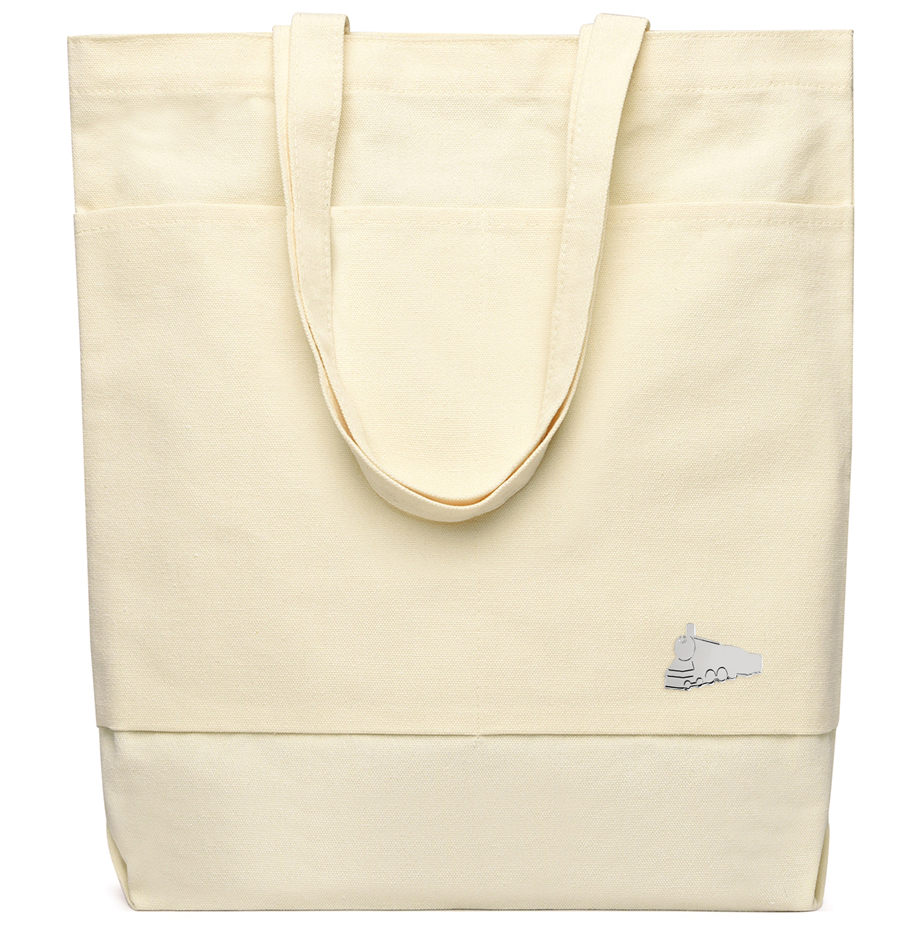 Сумка для покупок JETTA 325 г/м? с шильдом - поезд, натуральный