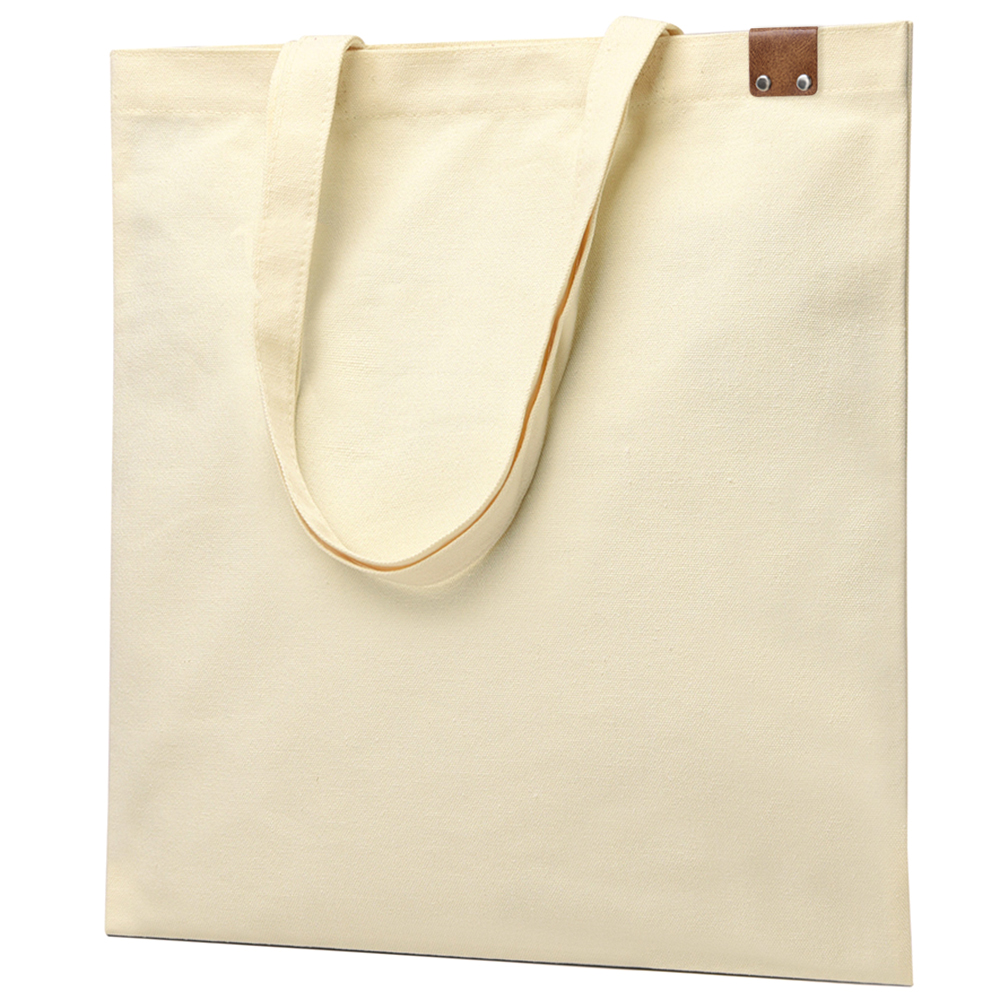 Сумка для покупок IVORY 325 г/м? с PU нашивкой, коричневый