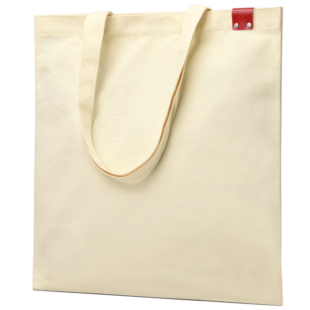 Сумка для покупок IVORY 325 г/м? с PU нашивкой, красный