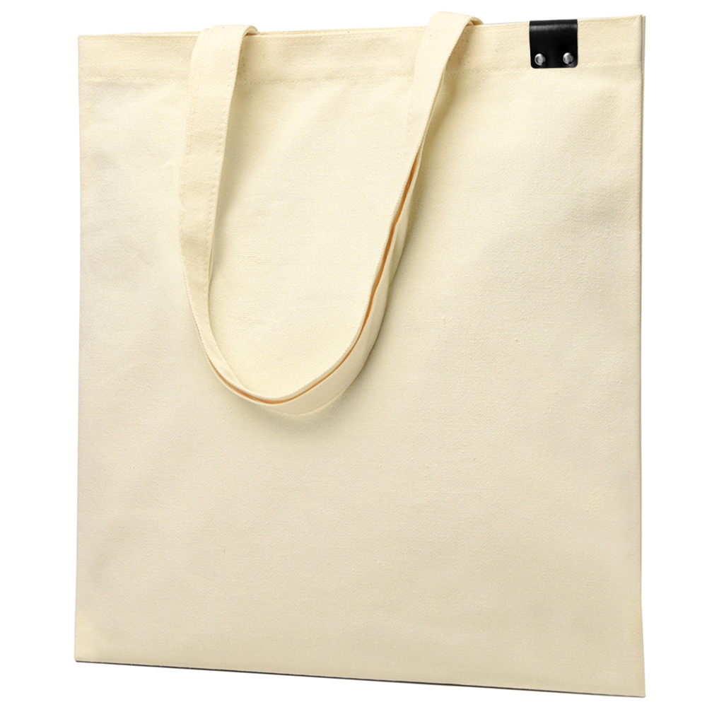 Сумка для покупок IVORY 325 г/м? с PU нашивкой, чёрный