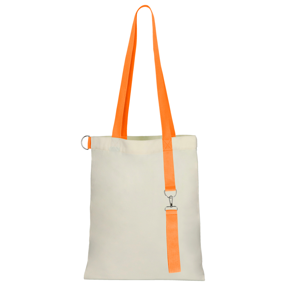 Сумка для покупок White GLOW 325 г/м? с ремувкой, оранжевая