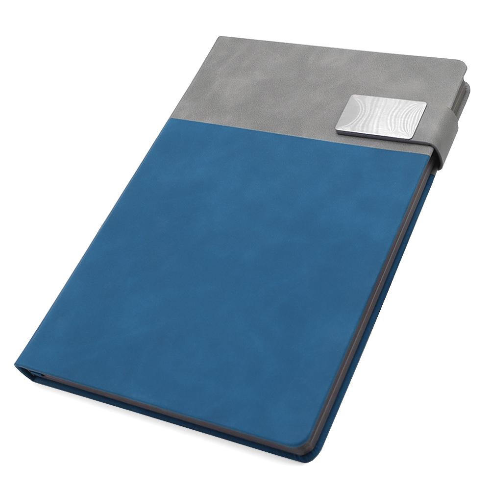 Ежедневник A5 недатированный Scorrevole, в твердой обложке с шильдом, серо-синий