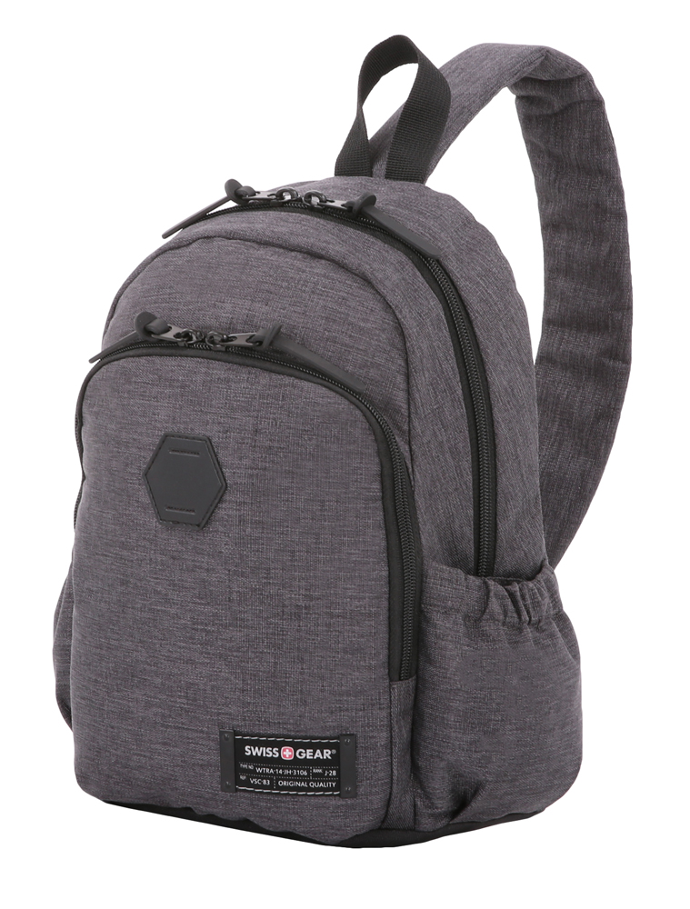 Рюкзак SWISSGEAR 13', cерый, ткань Grey Heather/ полиэстер 600D PU, 25х14х35 см, 12 л