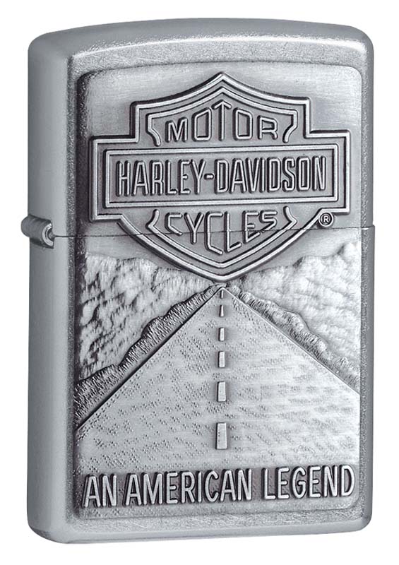 Зажигалка ZIPPO Harley-Davidson®, с покрытием Street Chrome™, латунь/сталь, серебристая, 38x13x57мм