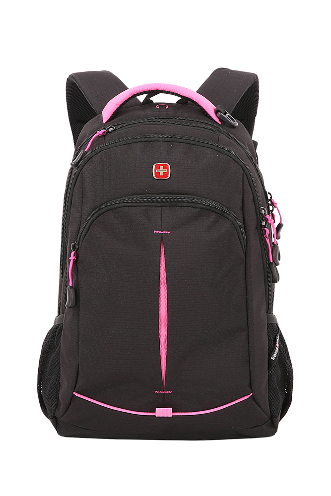 Рюкзак SWISSGEAR, черный/фуксия, фьюжн/2 мм рипстоп, 32x15x46 см, 22 л
