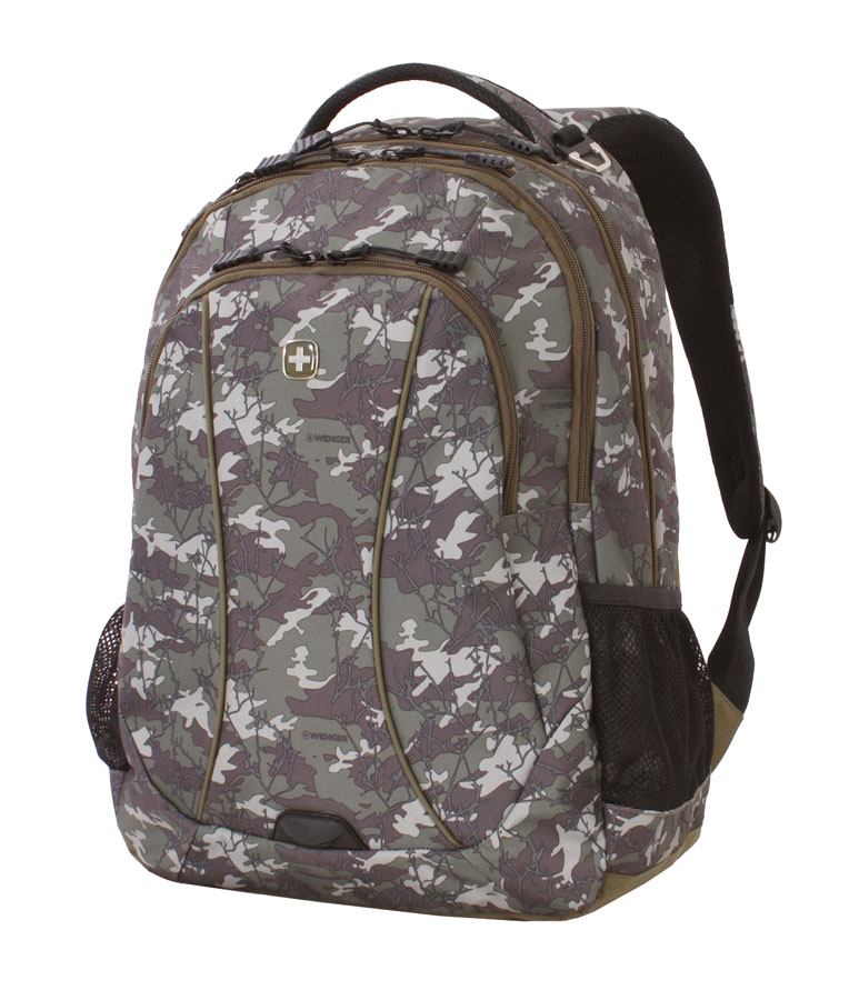 Рюкзак WENGER,15”, зеленый камуфляж, полиэстер, 900D, 33х17х46 см, 32 л