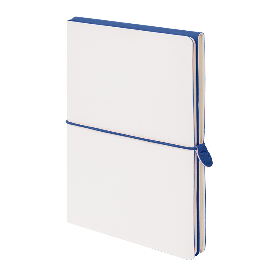 Бизнес-блокнот "Combi", 130*210 мм, бело-тем-синий, кремовый форзац, гибкая обложка, в клетку/нелин
