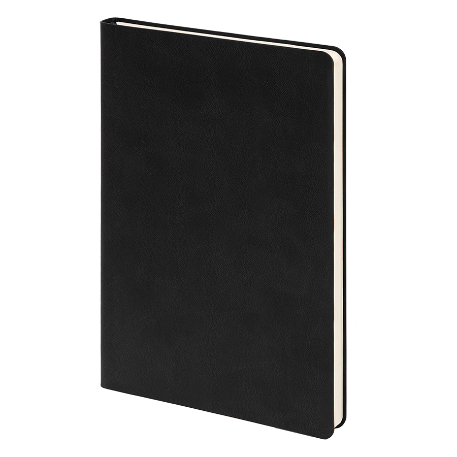 Бизнес-блокнот FUNKY, 130*210 мм, черный, голубой форзац, мягкая обложка, в линейку