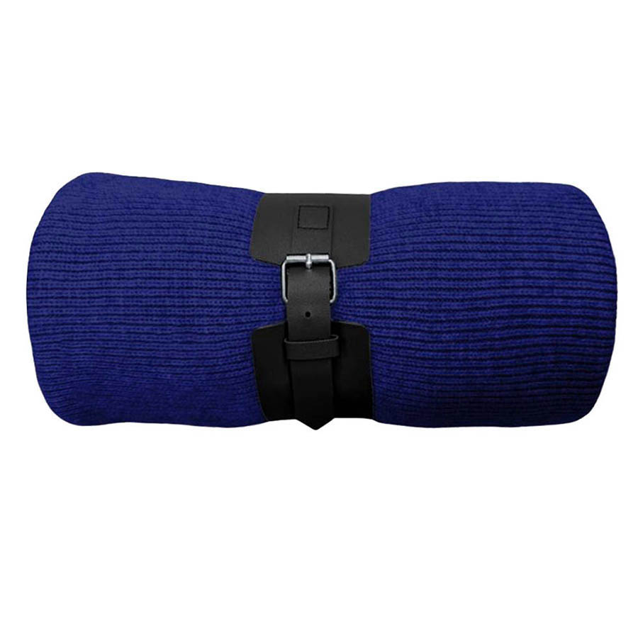 Плед  "Belt"; т.синий; 130 х 180 см; 100% акрил, с поясом