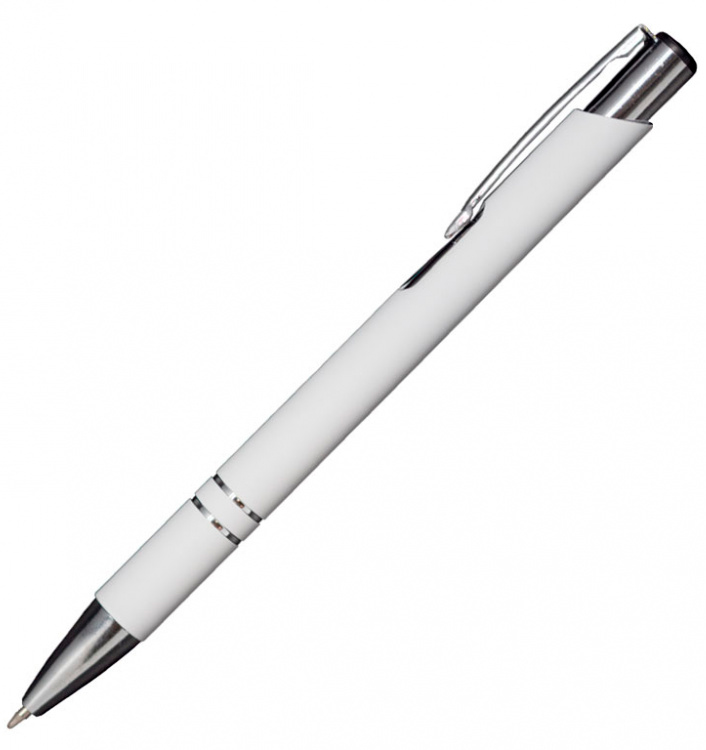 Ручка шариковая, Legend Soft Touch Mirror Silver Requis, белая