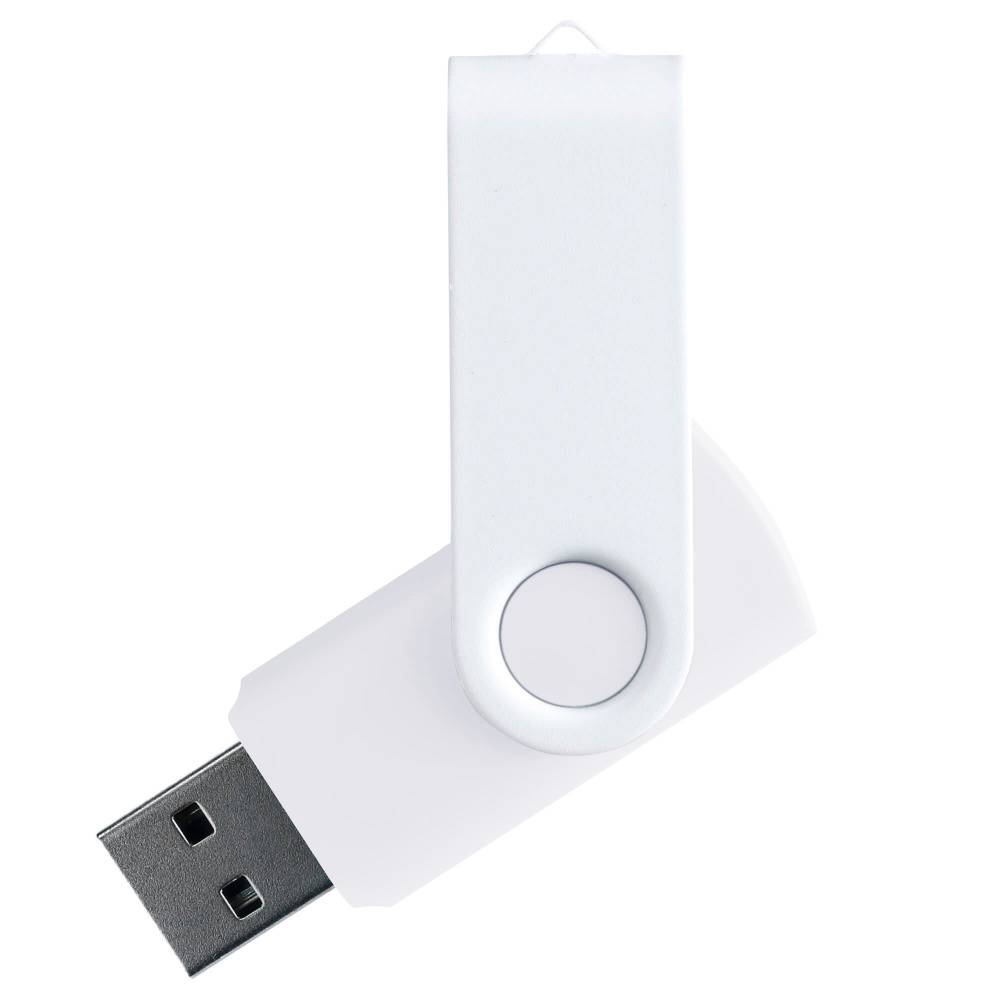 Флеш накопитель USB 2.0 Twister Сolor Mix 16GB, пластик Софт Тач/металл, белый/белый