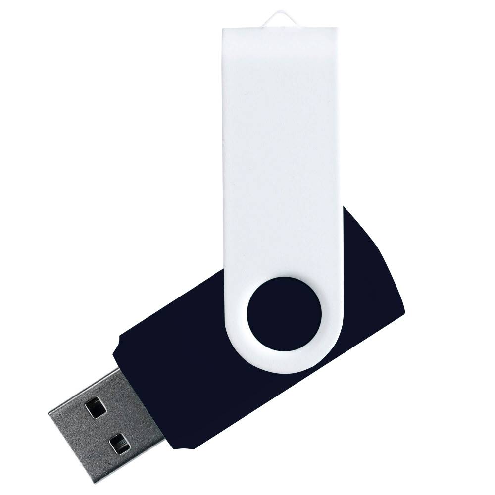 Флеш накопитель USB 2.0 Twister Сolor Mix 16GB, пластик Софт Тач/металл, черный/белый