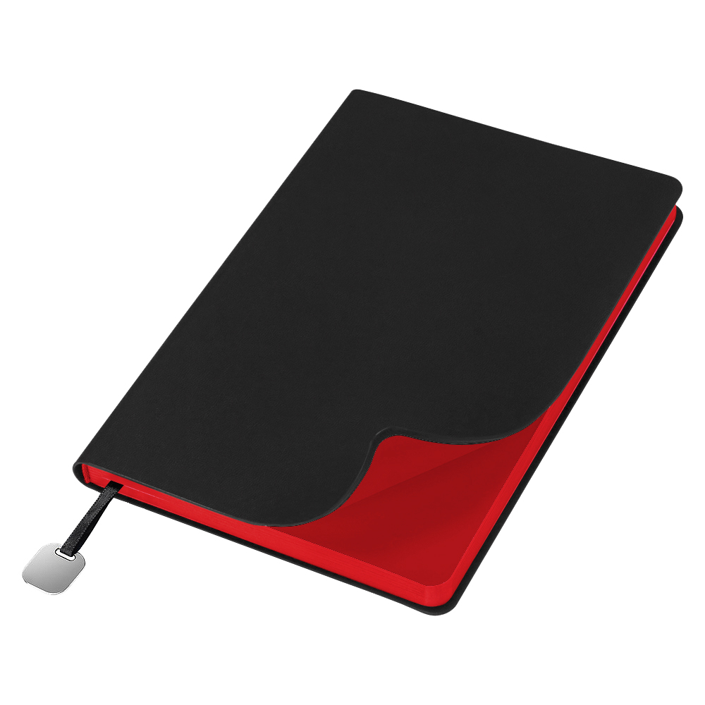 Ежедневник Flexy Latte Soft Touch Black Edition Color А5, черный/красный, недатированный, в гибкой обложке