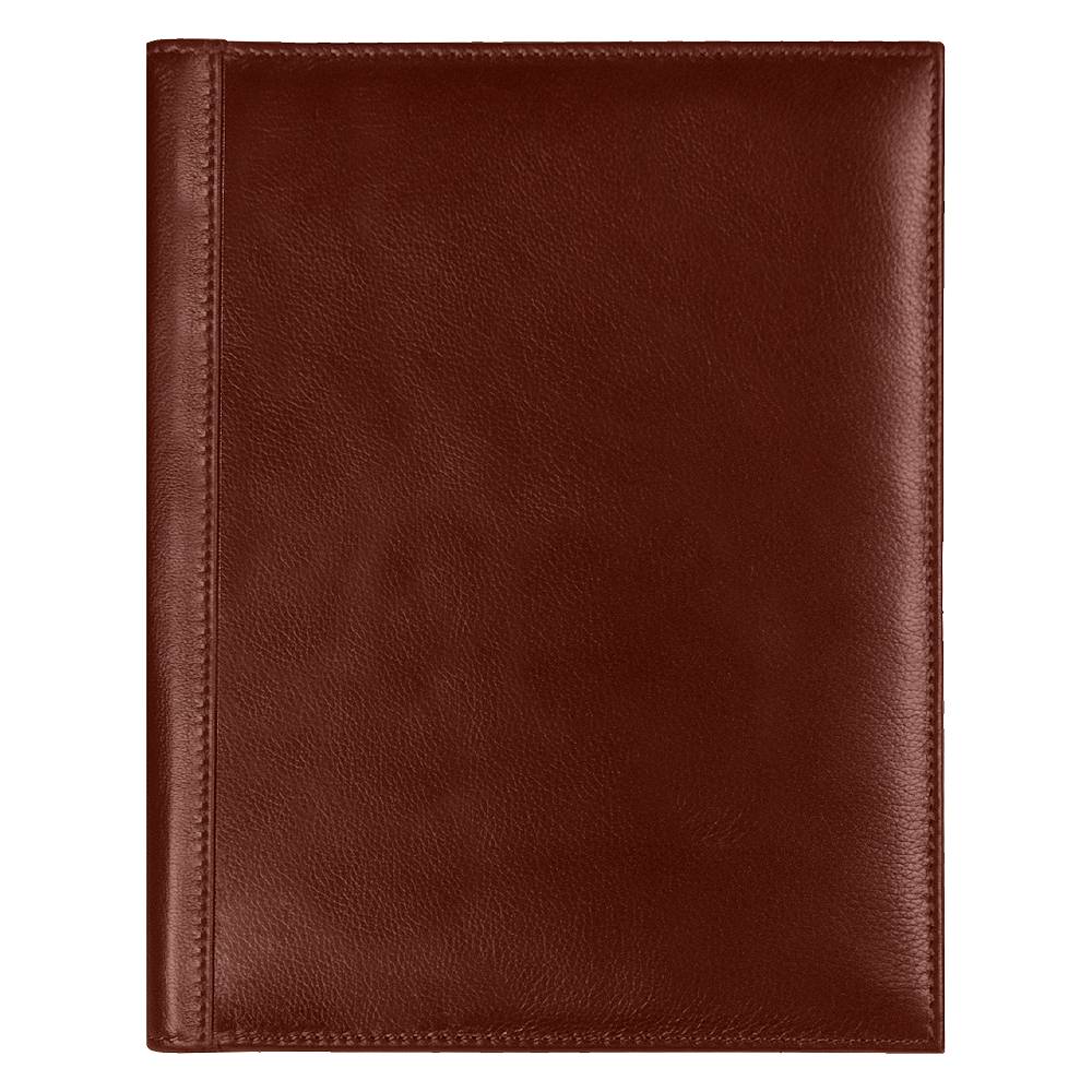 Суперобложка из натуральной кожи Universal leather размер А5+ , коричневая,  с блокнотом