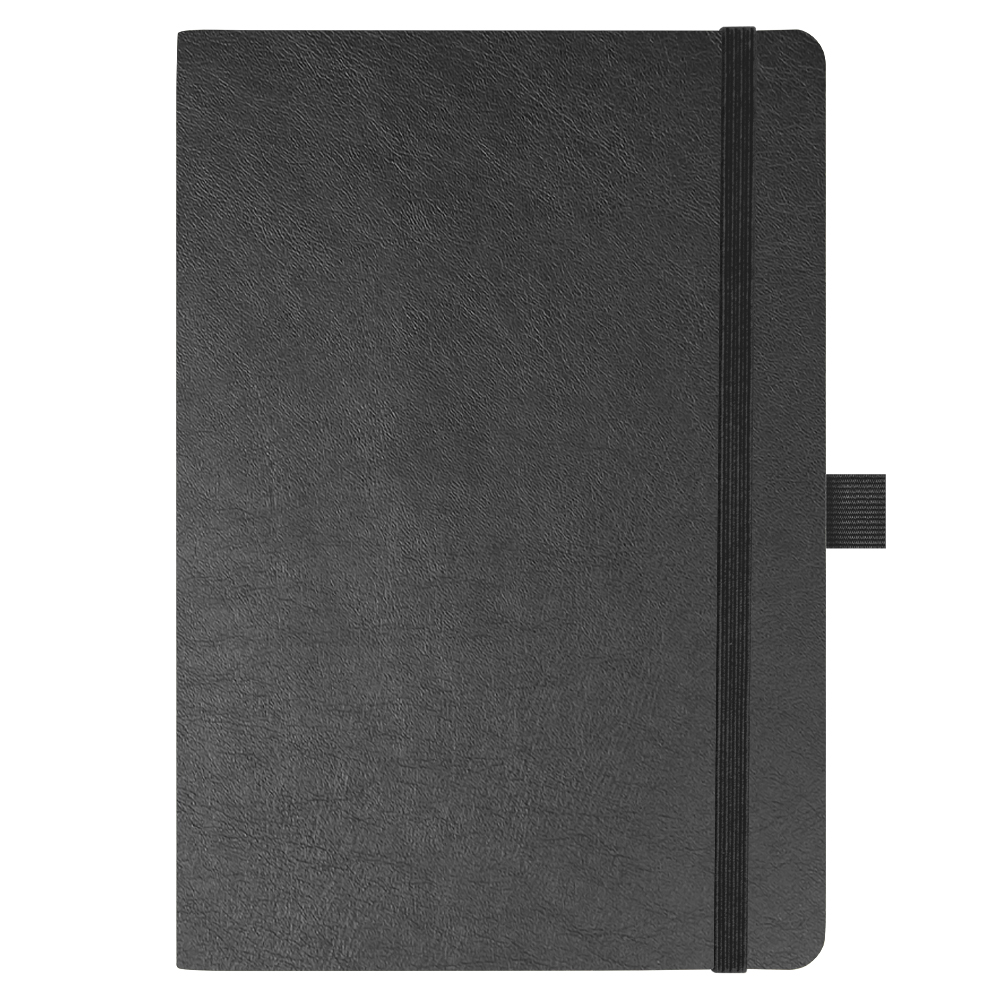 Блокнот Flexy Forest Urban Soft leather  А5, недатированный, с резинкой и петлей для ручки, в гибкой обложке, черный