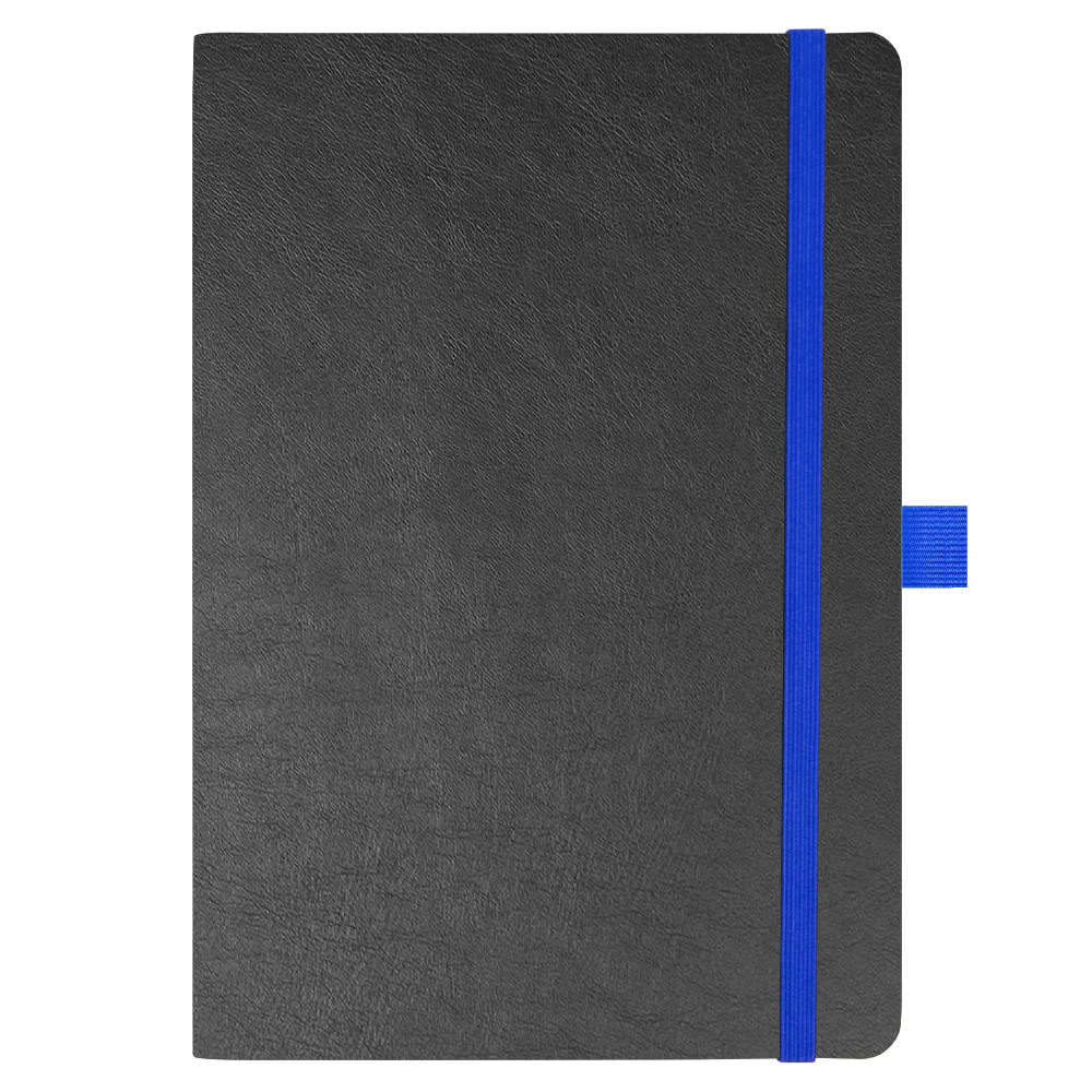 Блокнот Flexy Forest Urban Soft leather  А5, недатированный, с резинкой и петлей для ручки, в гибкой обложке, черно-синий