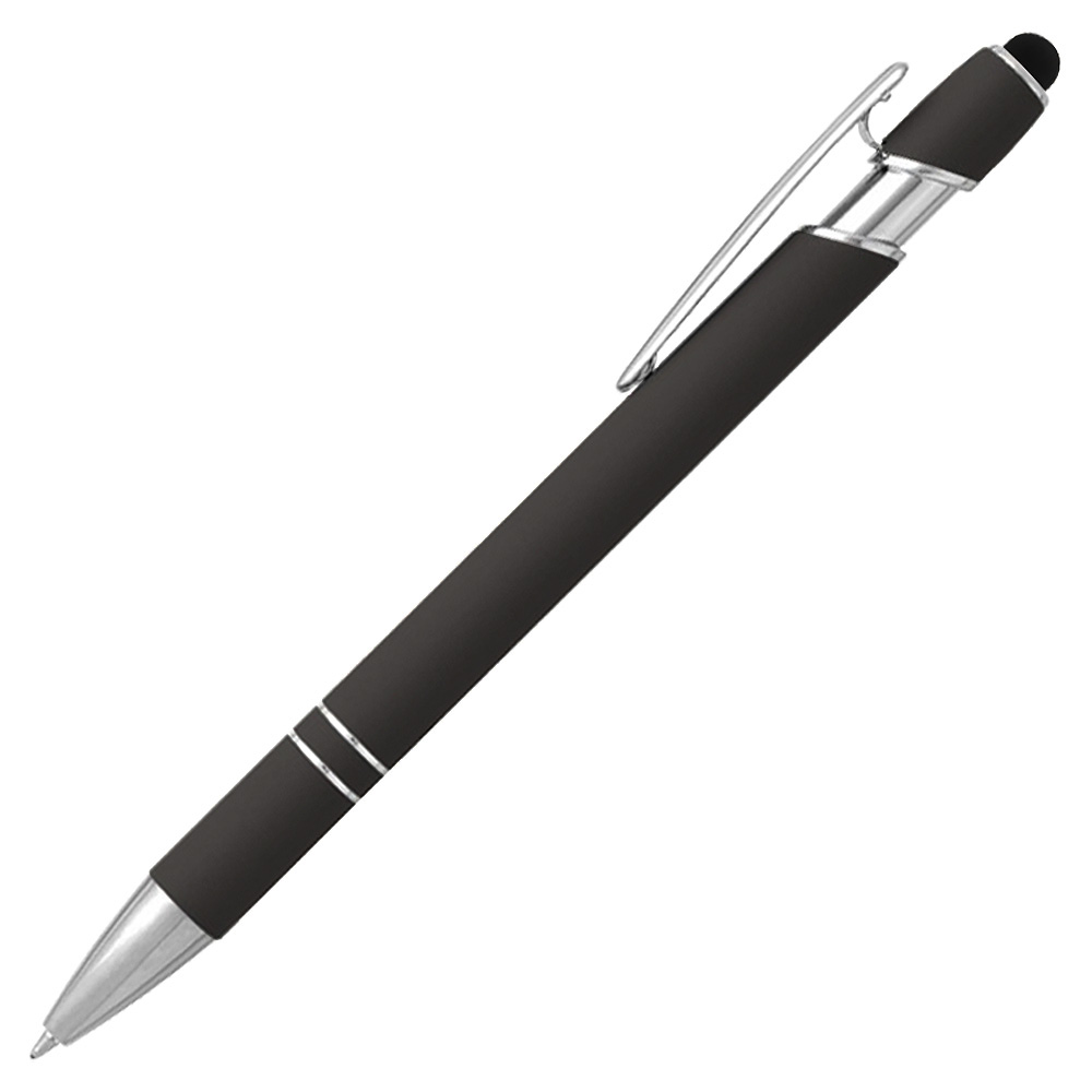 Ручка шариковая, Star Soft Touch Shiny Silver Requis, черная