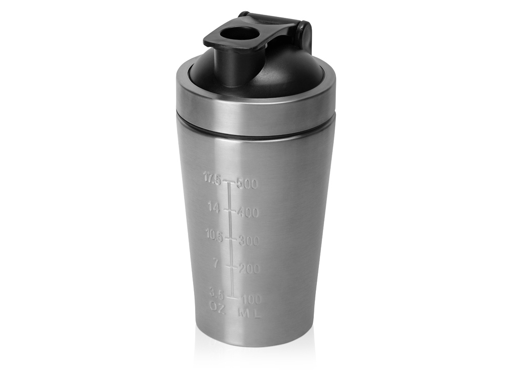 Спортивный шейкер из нержавеющей стали Top Up, 500 мл, серебристый