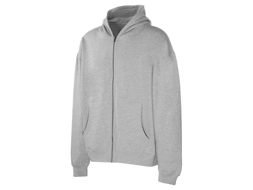 Толстовка оверсайз с капюшоном на молнии Monaco, серый меланж