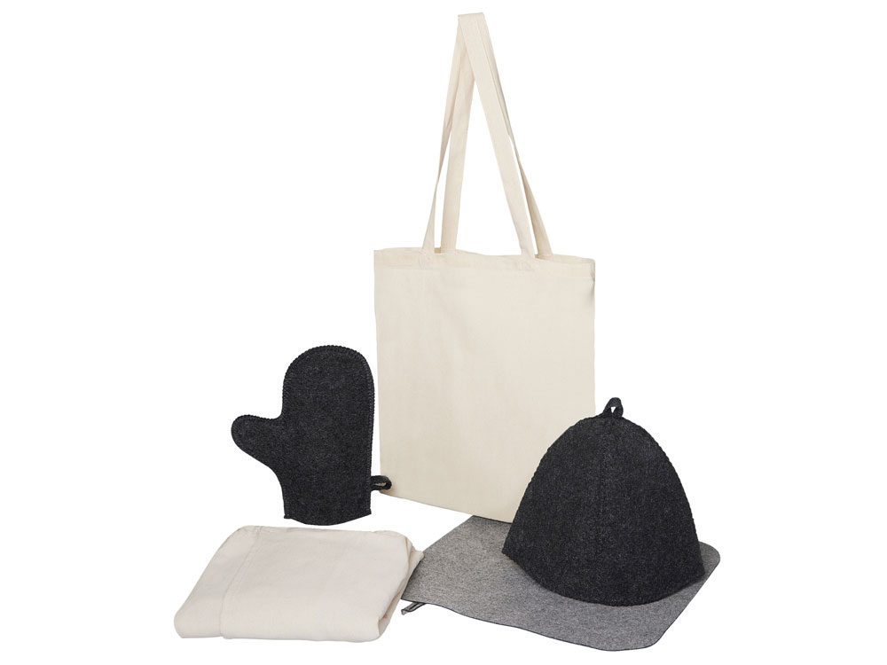 Банный набор с килтом Healing Light, мужской, серый