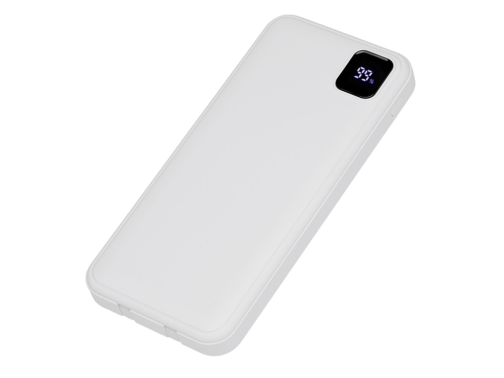 Внешний аккумулятор со встроенными кабелями Фрэйм, 10000мач, белый