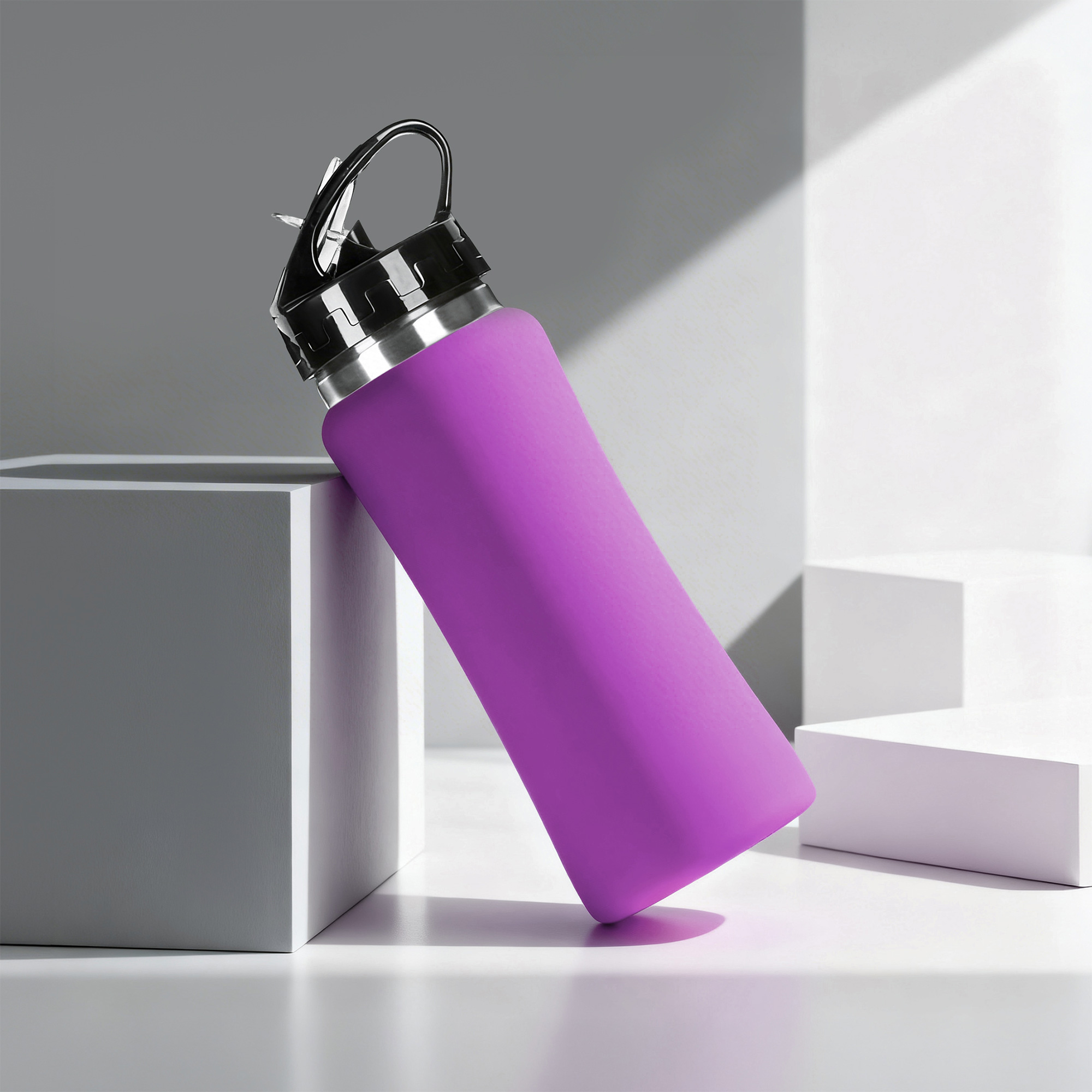 Бутылка для воды Bottle C1, сталь, soft touch, 600 мл, фиолетовый