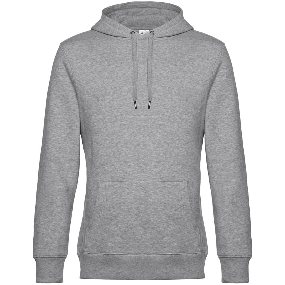 Толстовка с капюшоном унисекс King, серый меланж, размер L