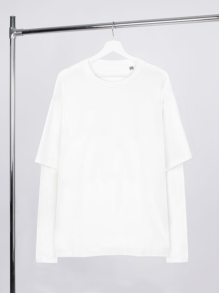 Футболка оверсайз с двойным рукавом Kosmos, молочно-белая, размер M/L