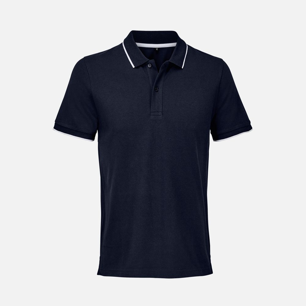 Рубашка поло унисекс Palermo, темно-синяя с белым, размер M