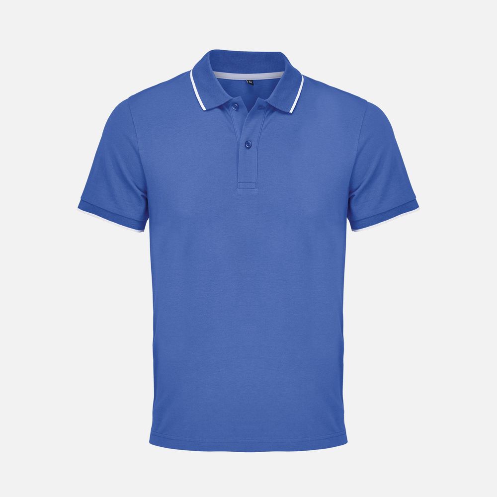 Рубашка поло унисекс Palermo, ярко-синяя с белым, размер S
