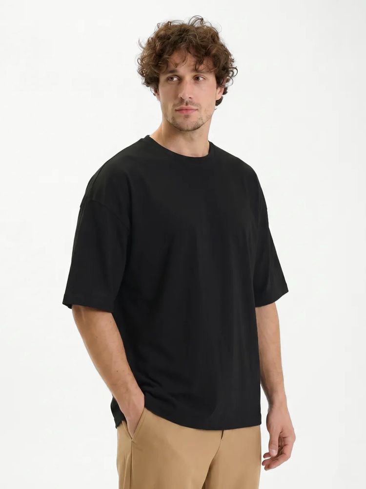 Футболка Oversize Premium 210, черная, размер L