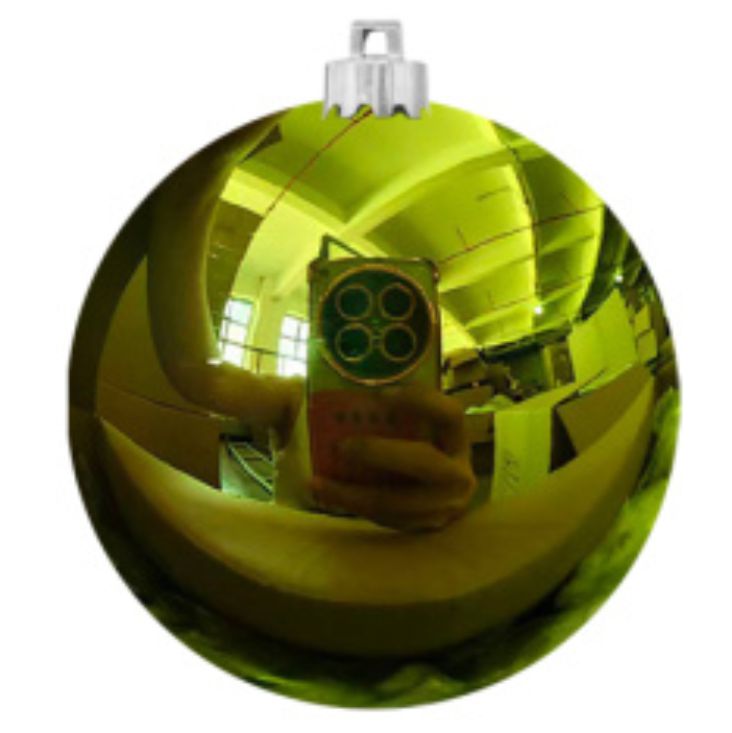 Шар ёлочный пластиковый, глянец светло-зелёный. 10 см.