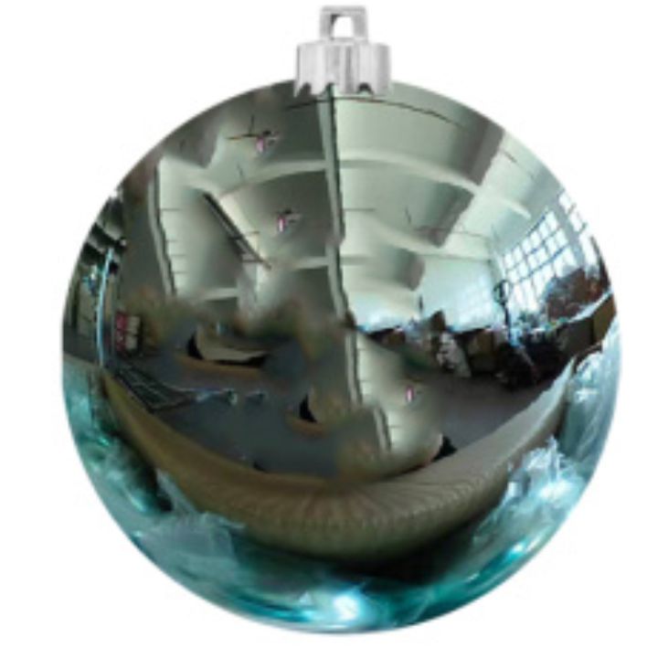 Шар ёлочный пластиковый, глянец голубой. 10 см.