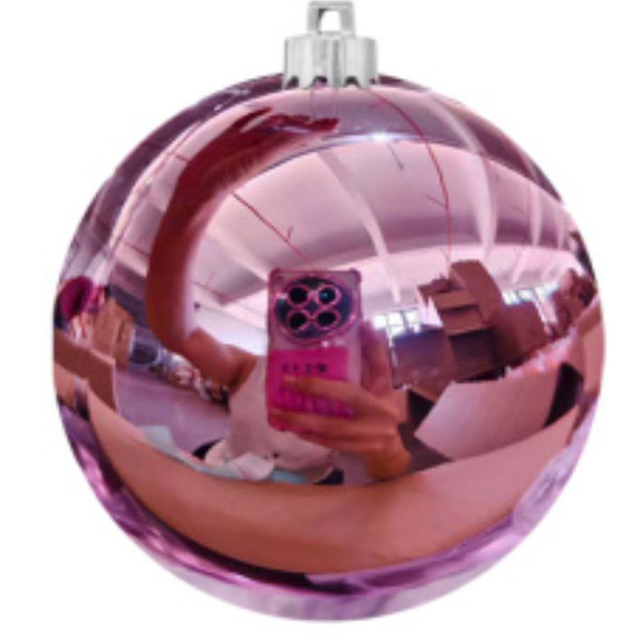 Шар ёлочный пластиковый, глянец сиреневый. 10 см.